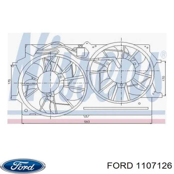 Купить 1107126 Ford Электровентилятор охлаждения в сборе (мотор+крыльчатка)