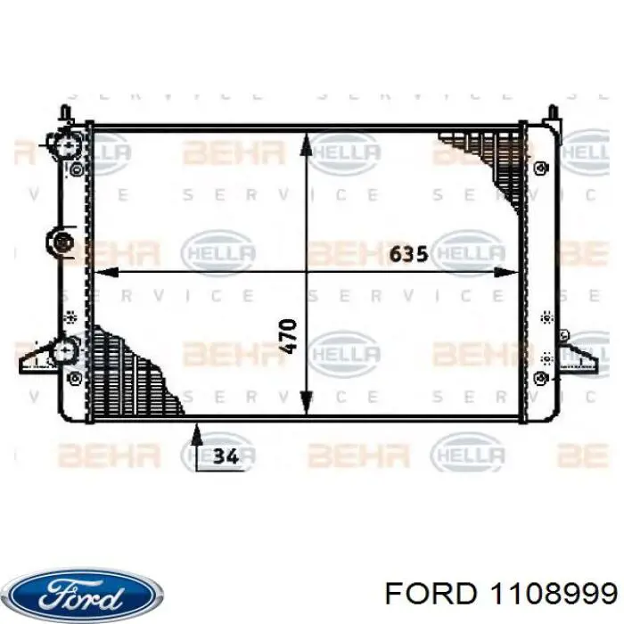 1108999 Ford радиатор
