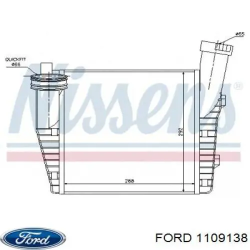 Радиатор интеркуллера Ford 1109138