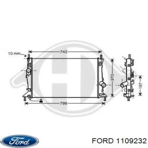Радиатор охлаждения двигателя Ford 1109232 цена, от 123.41 USD