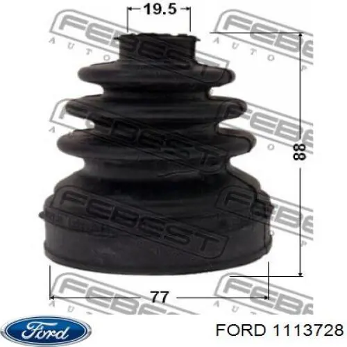 Пыльник шарнира угловых скоростей внутренний передний Ford 1113728 цена, от 9.39 USD
