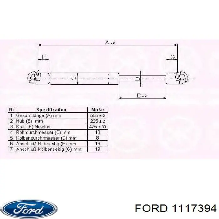 Купить 1117394 Ford Амортизатор двери багажника