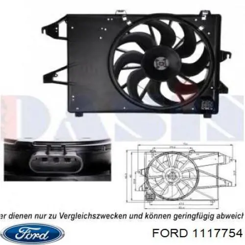 Диффузор радиатора охлаждения в сборе с мотором и крыльчаткой Ford 1117754 цена, от 117.44 USD