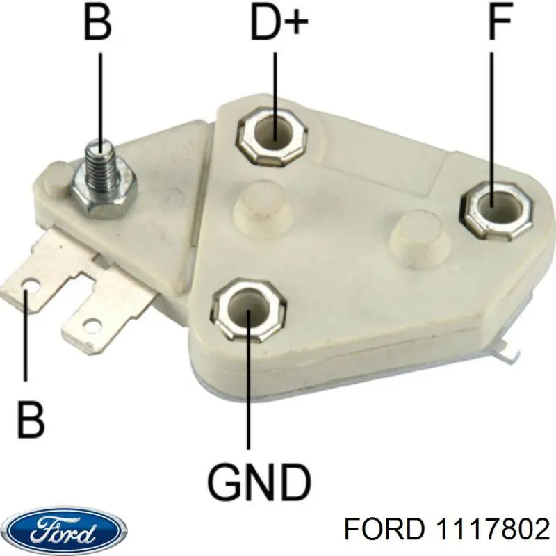 1117802 Ford moldura central do pára-choque traseiro