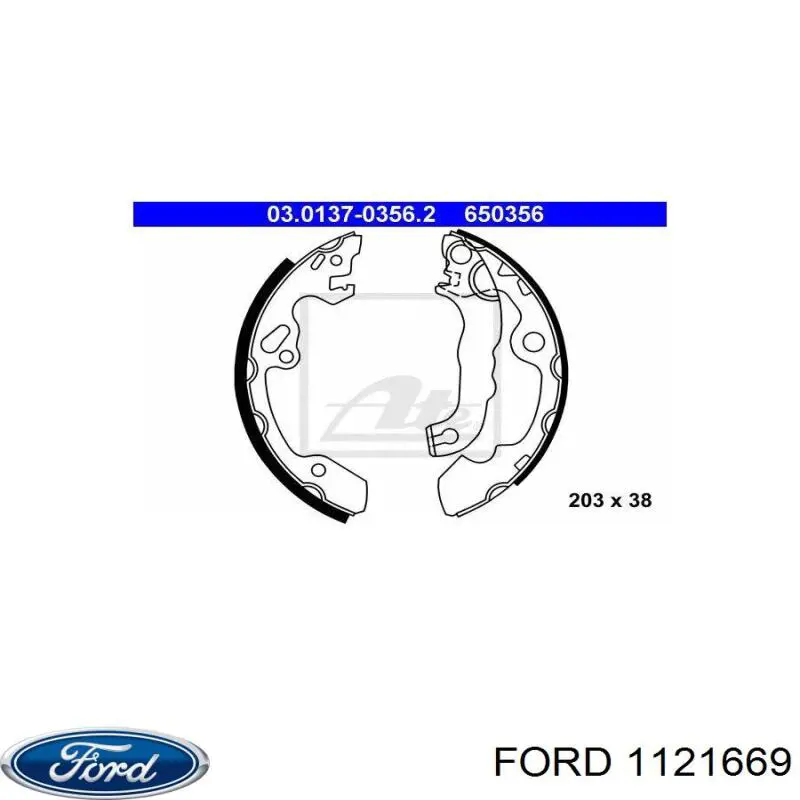 Купить 1121669 Ford Задние барабанные тормозные колодки