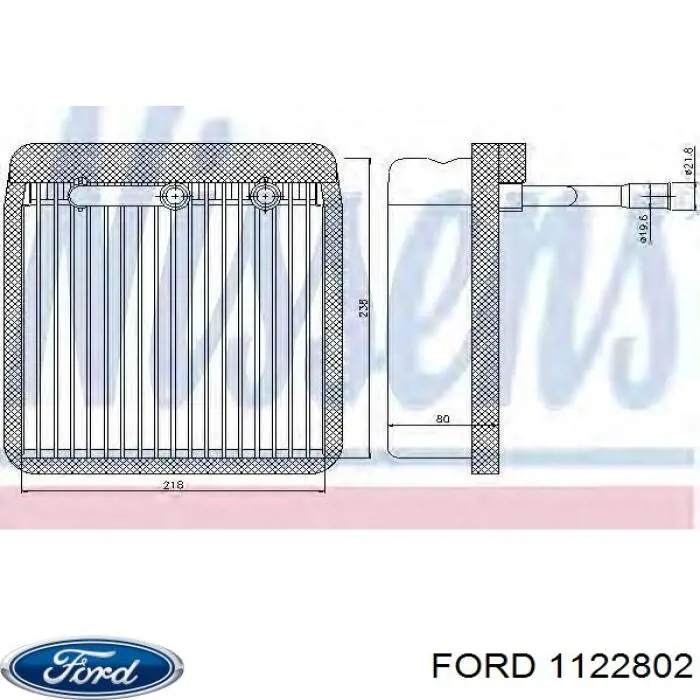 Купить 1122802 Ford Радиатор кондиционера салонный, испаритель