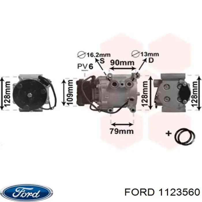 Компрессор кондиционера 1123560 Ford
