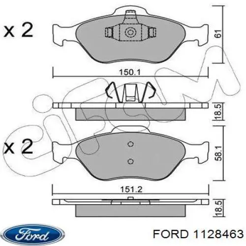 Колодки Ford 1128463 цена, от 22.82 USD