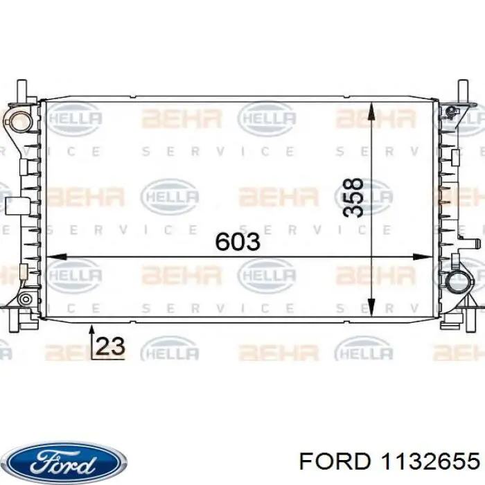 Радиатор охлаждения двигателя Ford 1132655 цена, от 67.40 USD