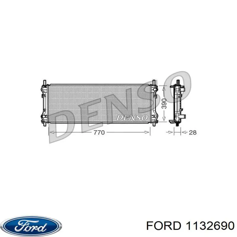 Радиатор охлаждения двигателя Ford 1132690 цена, от 77.58 USD