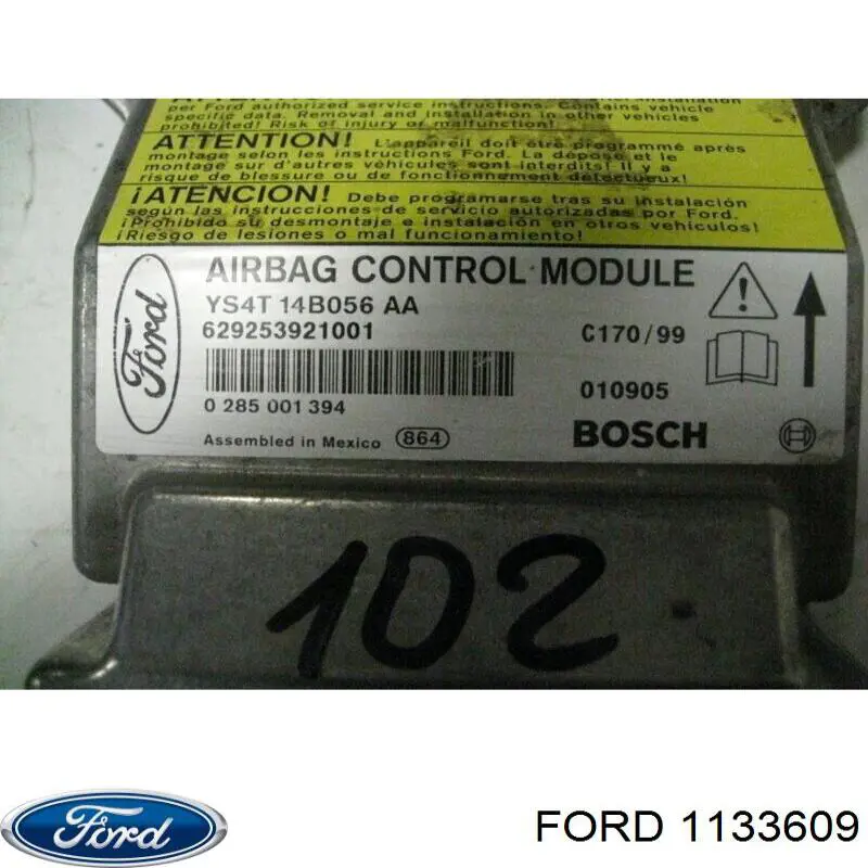 Модуль-процессор управления подушкой безопасности (ЭБУ AIRBAG) на Ford Focus I 