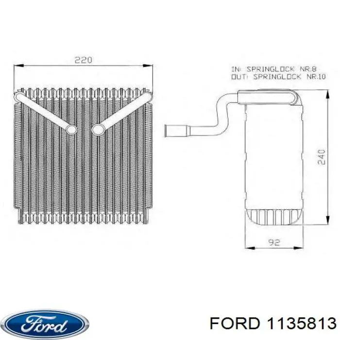 Купить 1135813 Ford Радиатор кондиционера салонный, испаритель