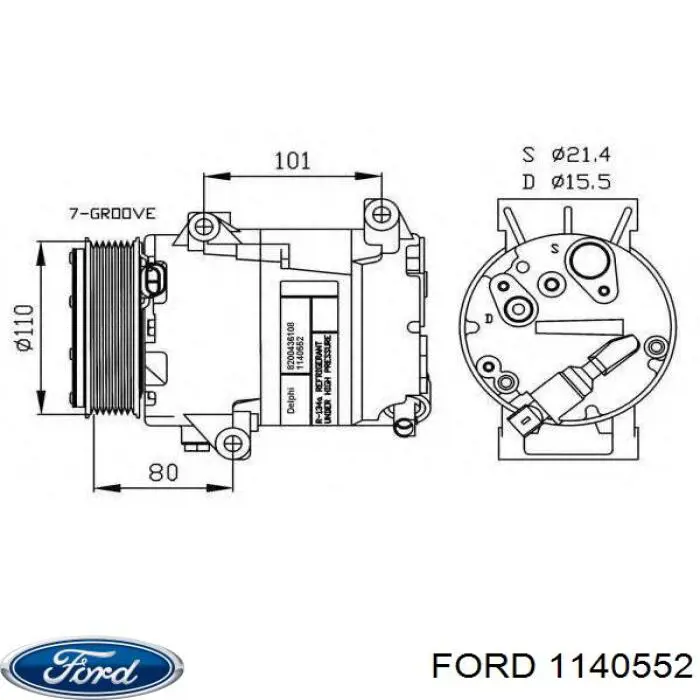 Купить 1140552 Ford Компрессор климатической установки