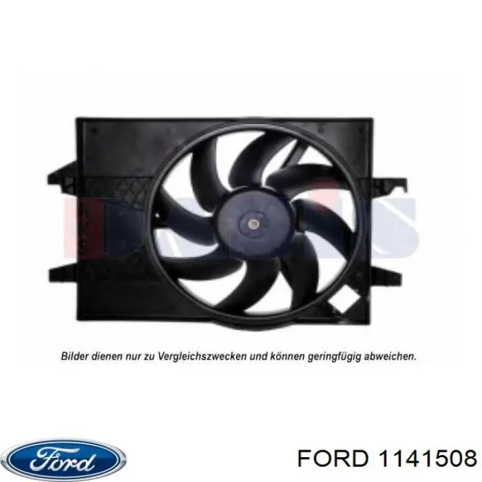 1141508 Ford диффузор радиатора охлаждения, в сборе с мотором и крыльчаткой