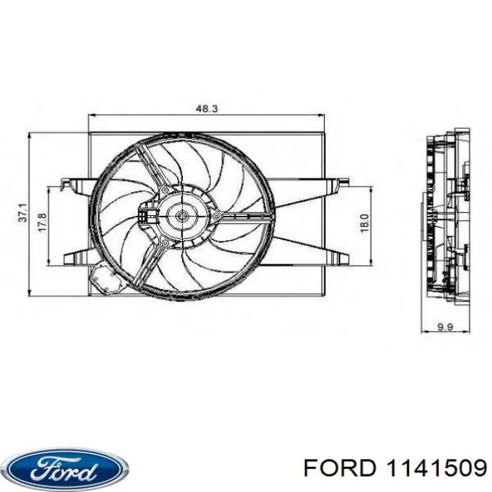 Диффузор радиатора охлаждения в сборе с мотором и крыльчаткой Ford 1141509 цена, от 69.12 USD