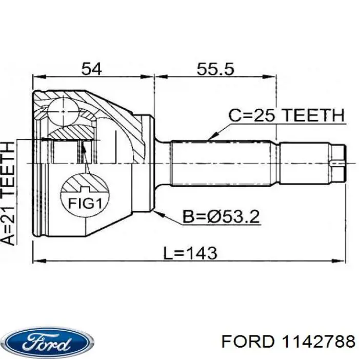 ШРУС наружный передний 1142788 Ford