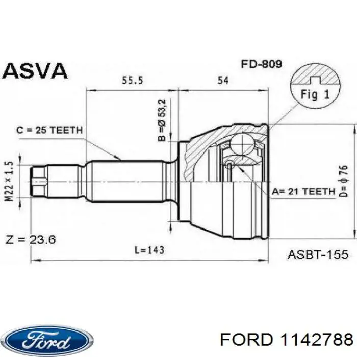 Граната колесная Ford 1142788 цена, от 29.72 USD