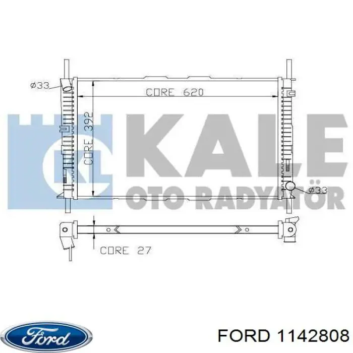 Купить 1142808 Ford Радиатор водяной