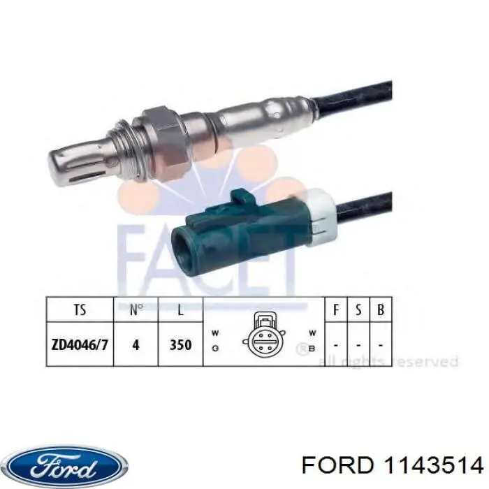 Лямбдазонд, датчик кислорода до катализатора Ford 1143514 цена, от 22.80 USD