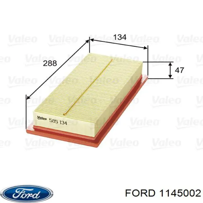 Воздушный фильтр 1145002 Ford