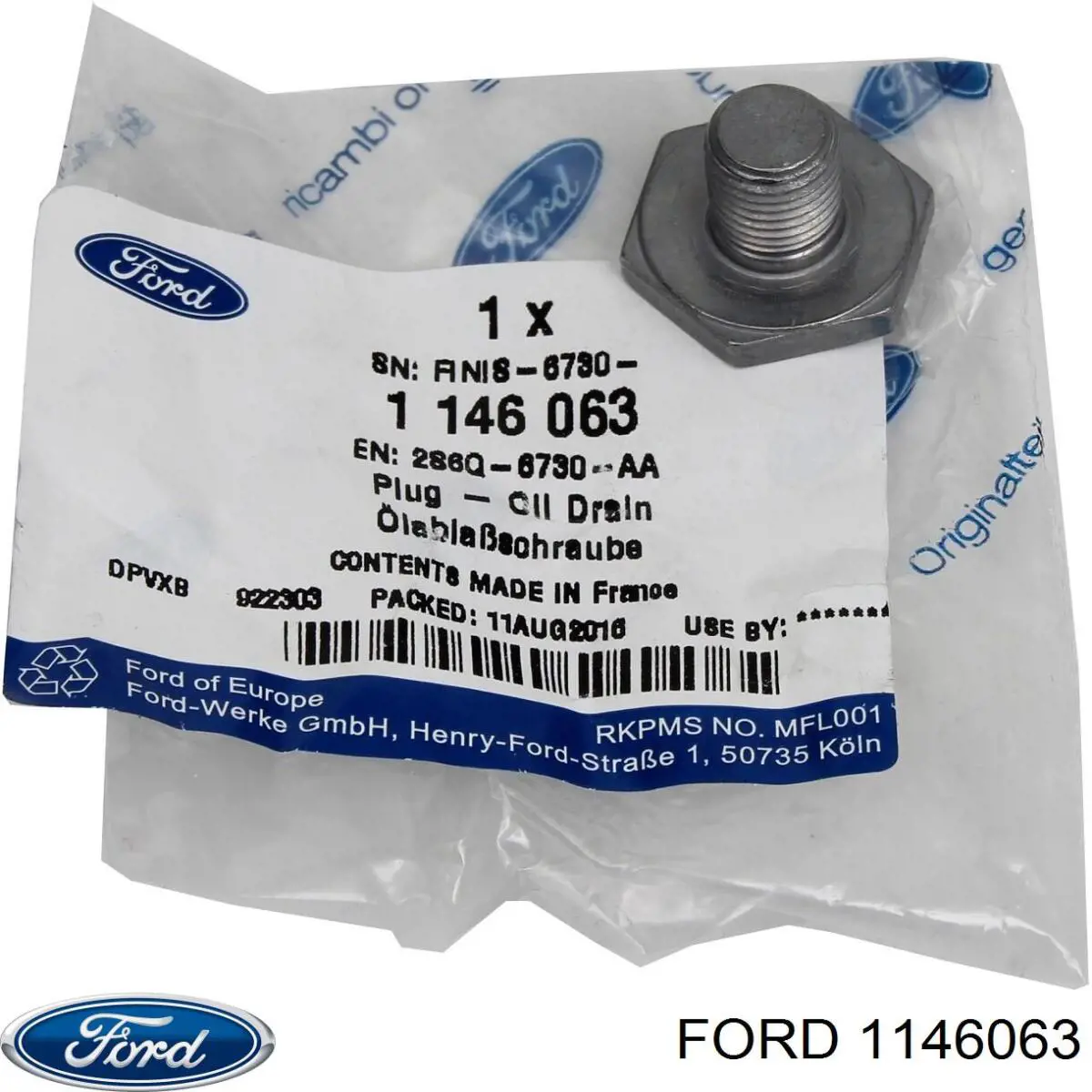 1146063 Ford пробка поддона двигателя