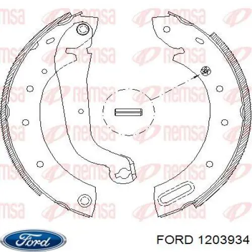 Задние барабанные колодки 1203934 Ford