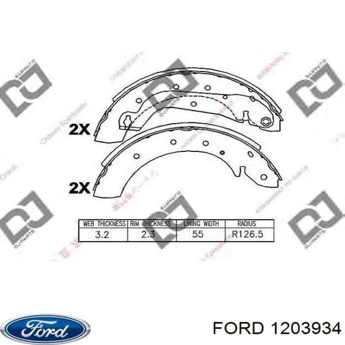 Барабанные колодки Ford 1203934