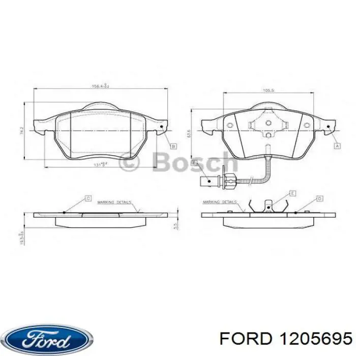 Колодки Ford 1205695 цена, от 28.12 USD