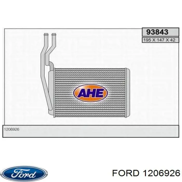 Радиатор печки (отопителя) Ford 1206926