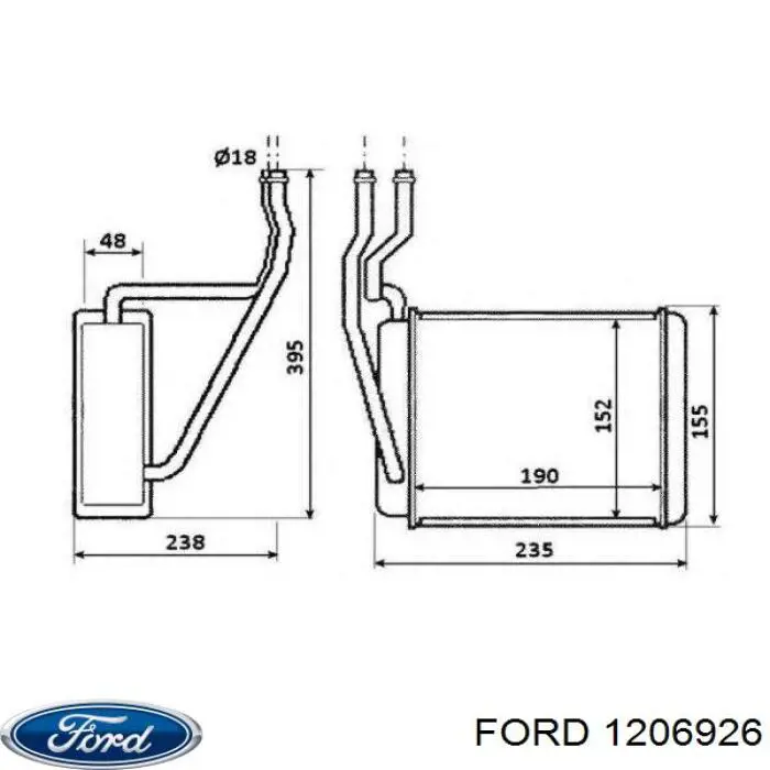 Купить 1206926 Ford Радиатор печки