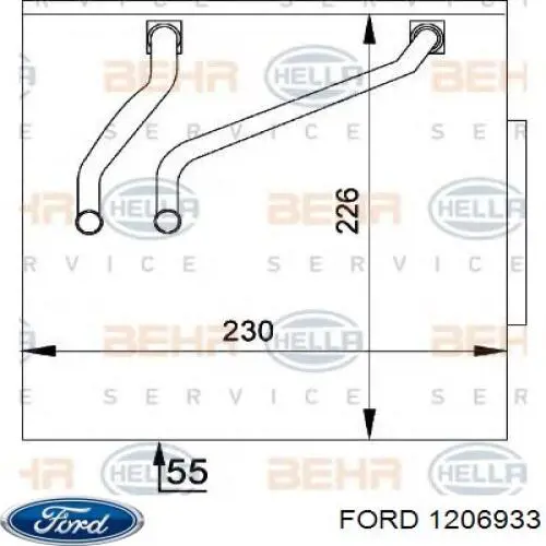 1206933 Ford Радиатор отопителя салона