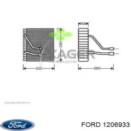 Купить 1206933 Ford Радиатор кондиционера салонный, испаритель