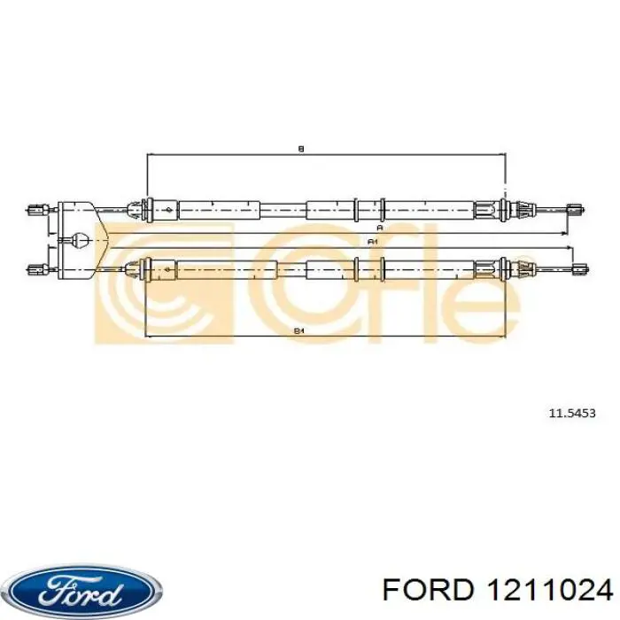 Задний трос ручника 1211024 Ford