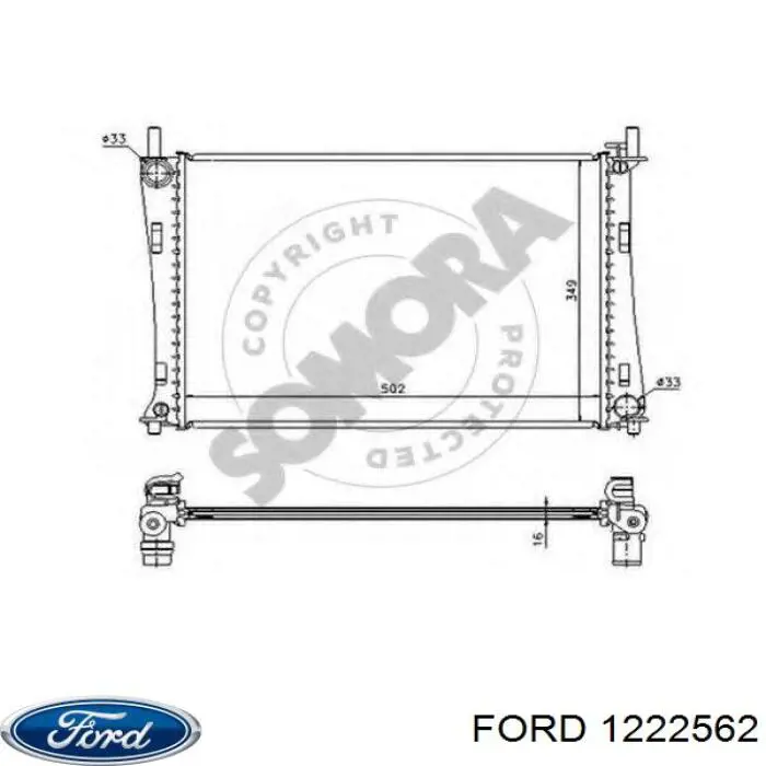 Купить 1222562 Ford Радиатор водяной
