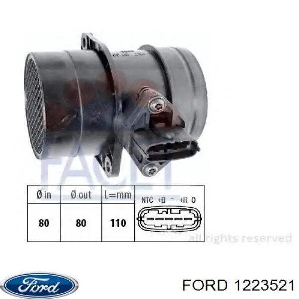 Датчик массового расхода воздуха Ford 1223521 цена, от 34.55 USD