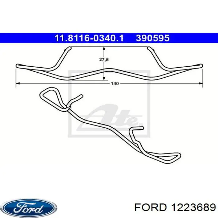 1223689 Ford пружинная защелка суппорта