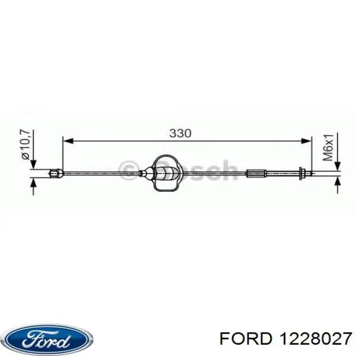 Трос ручного тормоза передний Ford 1228027