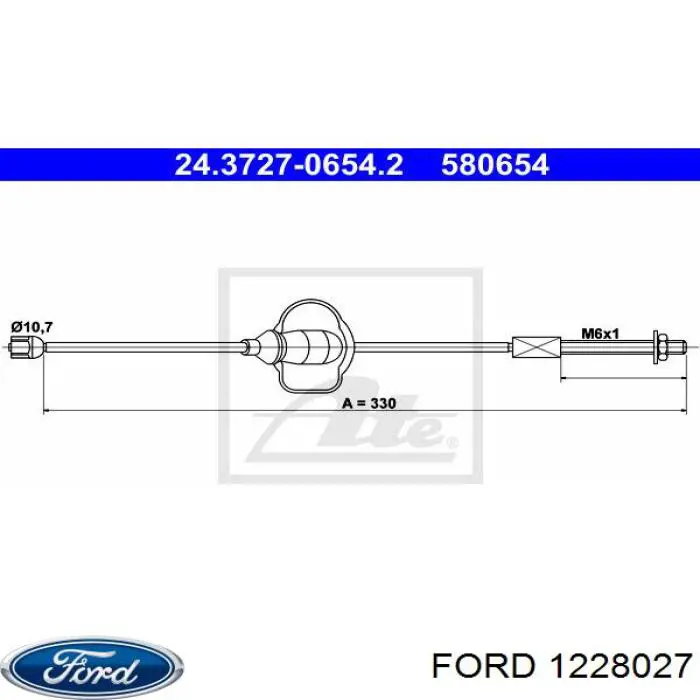 Трос ручного тормоза передний Ford 1228027 цена, от 4.61 USD