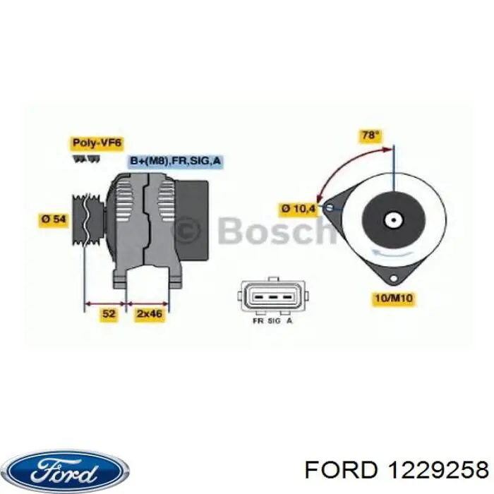 1229258 Ford Генератор автомобильный
