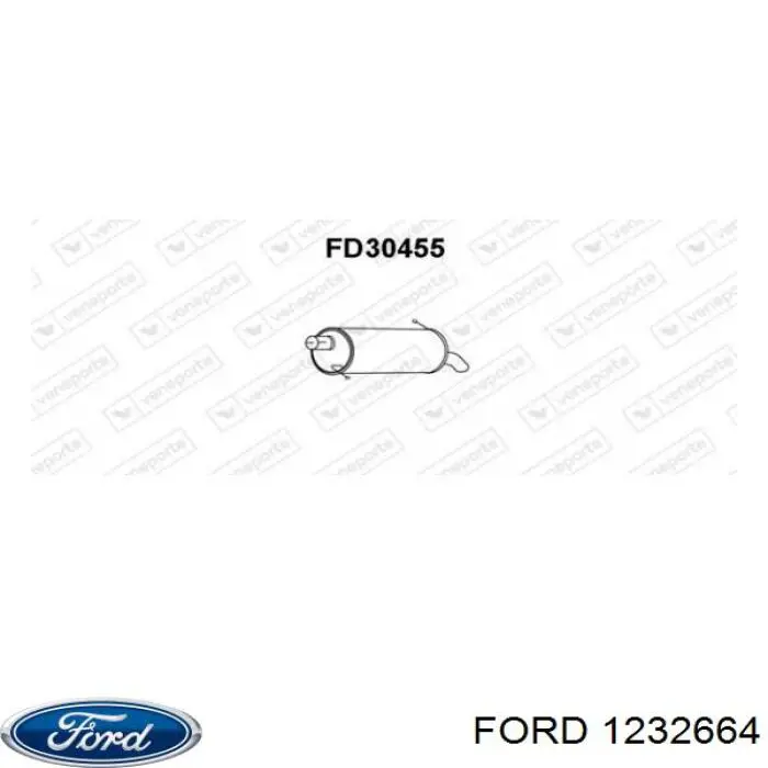 Глушитель, задняя часть 1232664 Ford