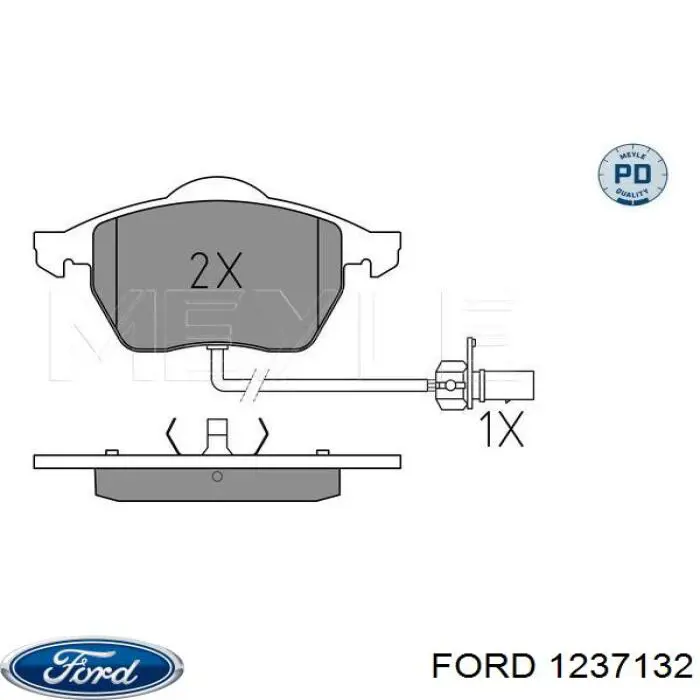 1237132 Ford колодки тормозные передние дисковые