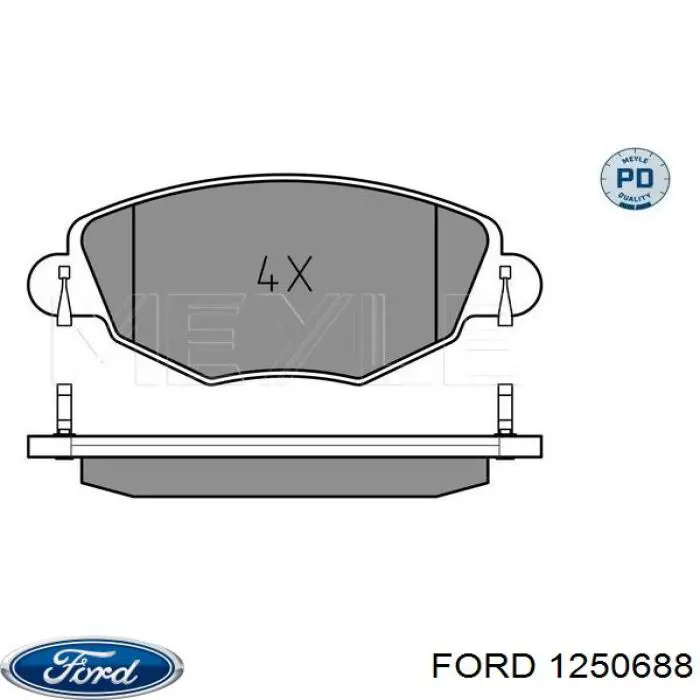 Передние тормозные колодки 1250688 Ford