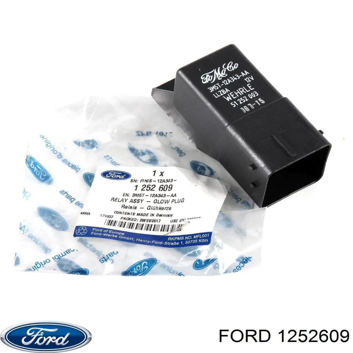 1252609 Ford relê das velas de incandescência