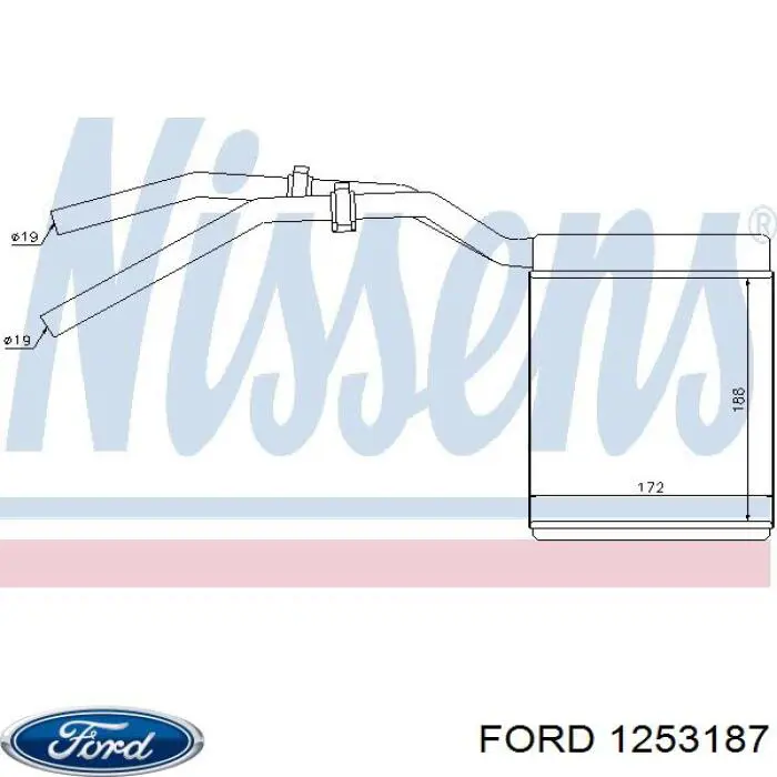 1253187 Ford радиатор печки