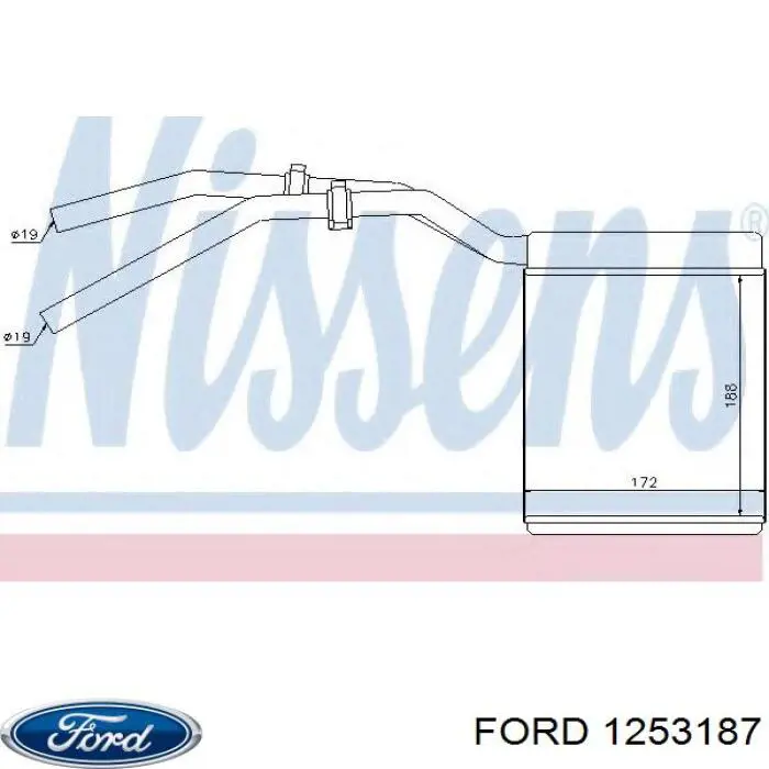 Радиатор печки (отопителя) Ford 1253187 цена, от 36.32 USD