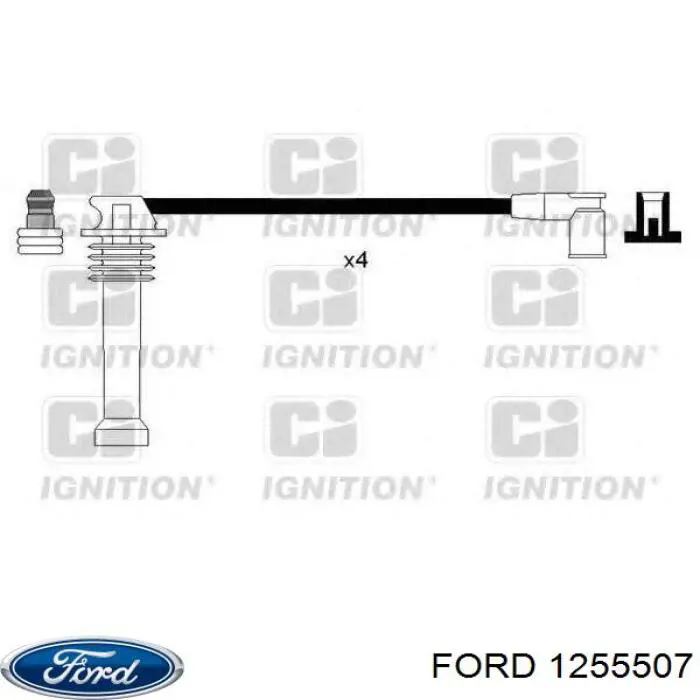 1255507 Ford fio de alta voltagem, cilindro no. 3