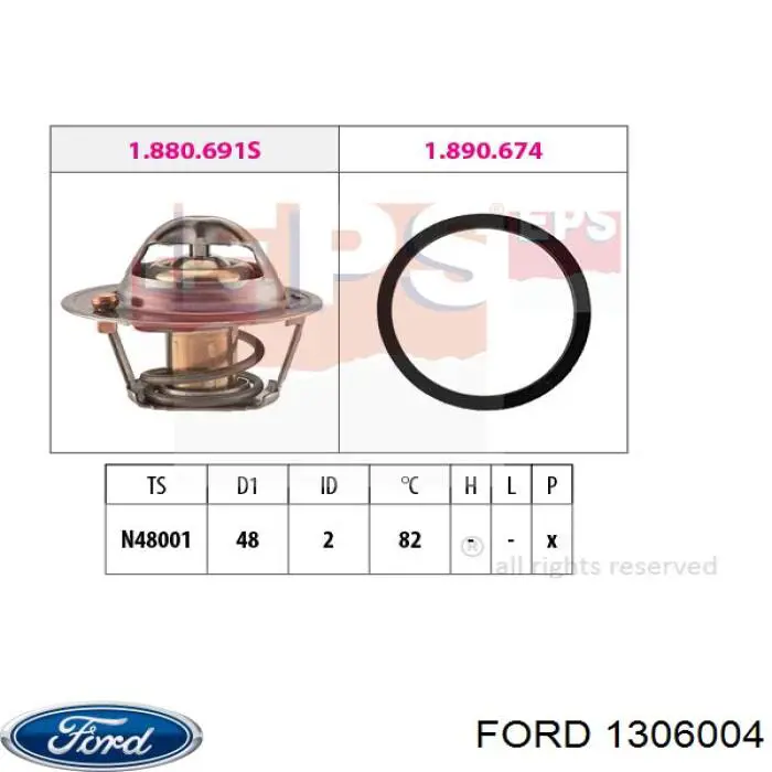 Термостат в сборе Ford 1306004