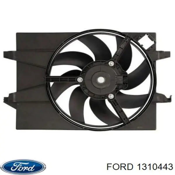1310443 Ford диффузор радиатора охлаждения, в сборе с мотором и крыльчаткой