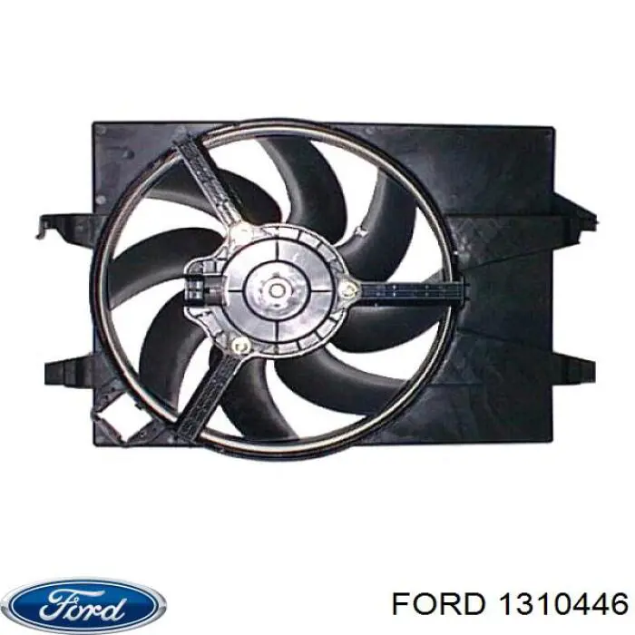 1310446 Ford диффузор радиатора охлаждения, в сборе с мотором и крыльчаткой