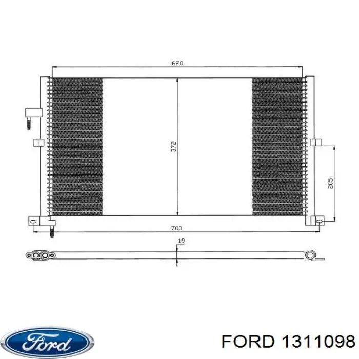 Радиатор кондиционера 1311098 Ford